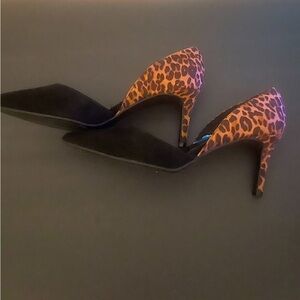 Bandilino Black Suede & Leopard Print (Size 10) Pointy Toe Stiletto Heels NWOT